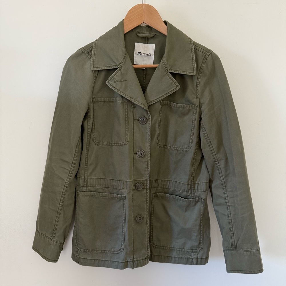 Madewell army green women’s utility jacket, size small